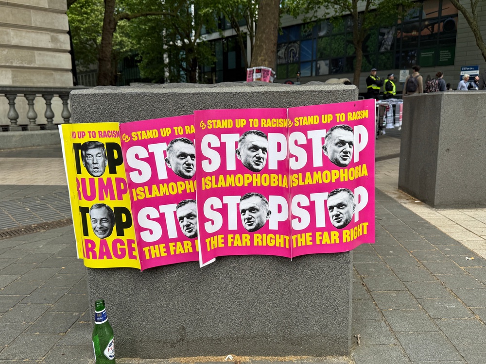 Posters ahead of the pro-Palestine march in central London (PA)