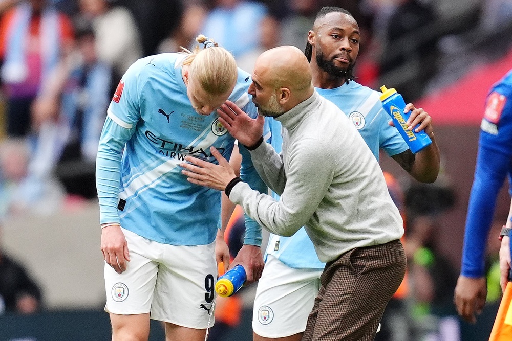 Pep Guardiola switch his tactics throughout the game leading to Semenyo's goal (PA)