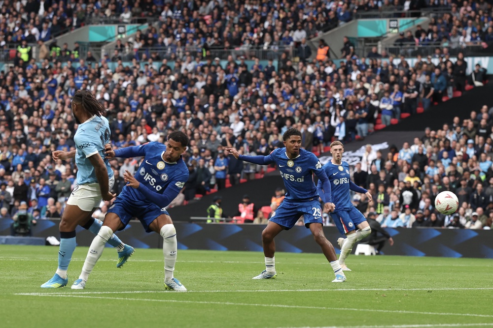 Antoine Semenyo scored a slick backheel to win the game for Manchester City (AP)