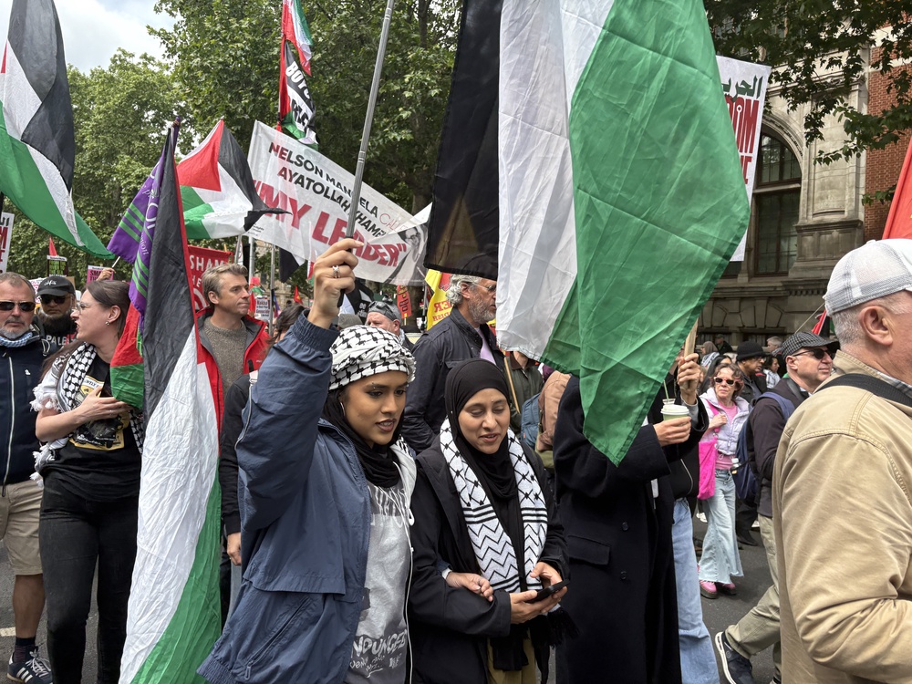 Pro-Palestine marchers in central London (Izzie Addison/PA) (PA Wire)
