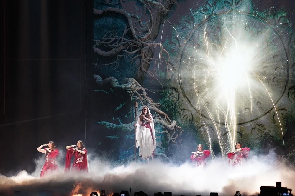 Lelek, representing Croatia, performing the song Andromeda (Ian West/PA) (PA Wire)