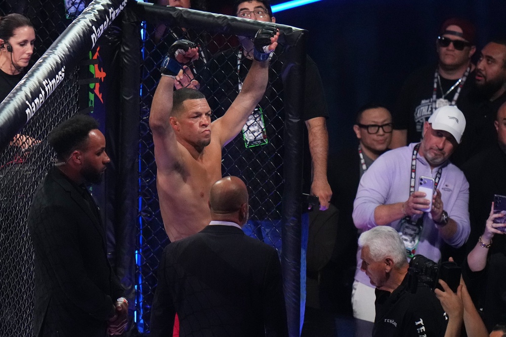 Nate Diaz making his ring walk (AP)