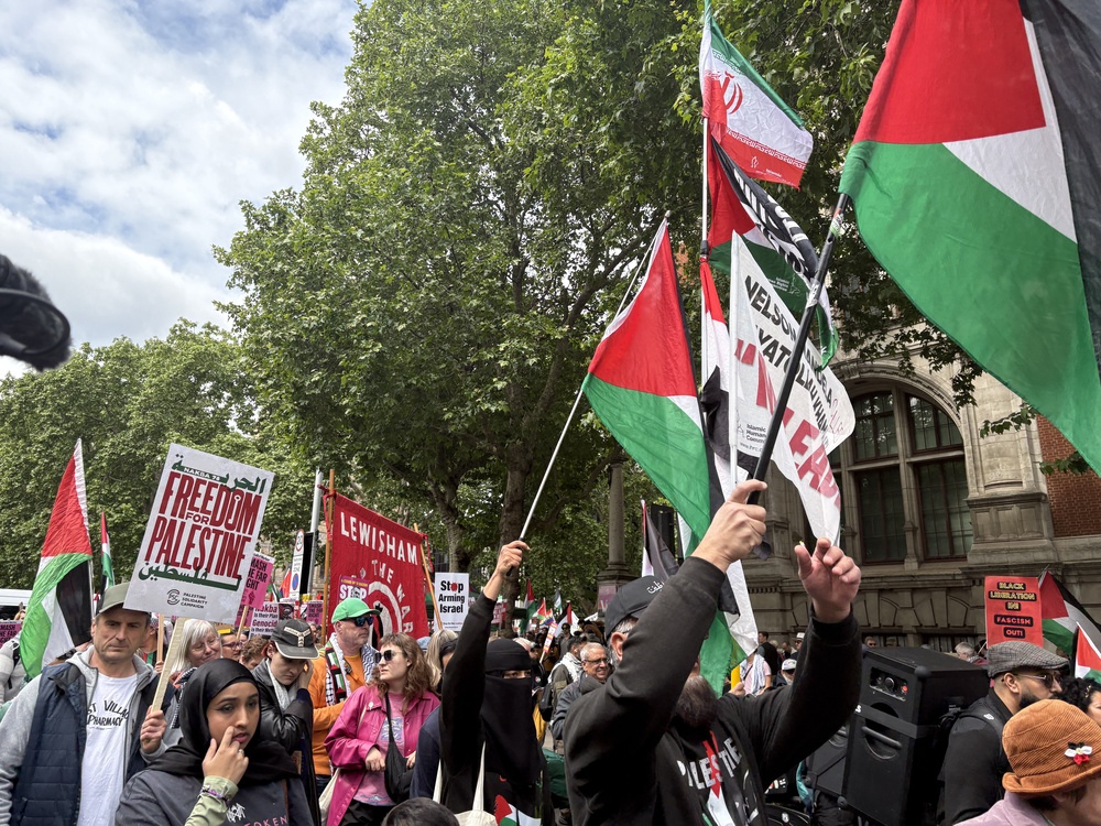 Police say between 15,000 and 20,000 attended the Nakba Day rally (Izzie Addison/PA) (PA Wire)