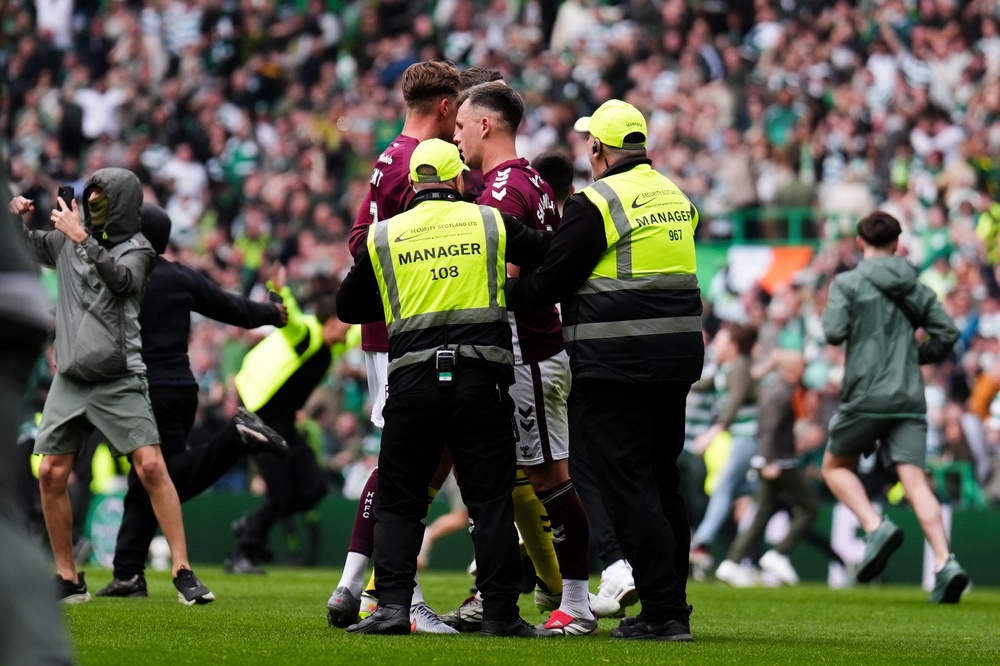 Hearts players had to be protected by security (PA)