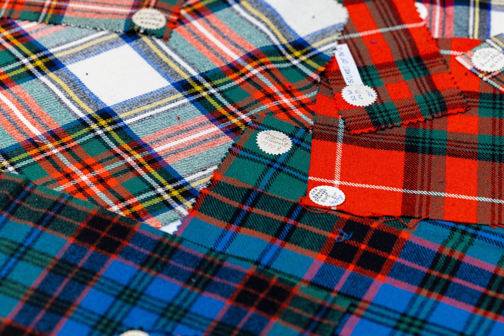 Some of the nearly 800 tartan samples given to the National Museums of Scotland (PA)