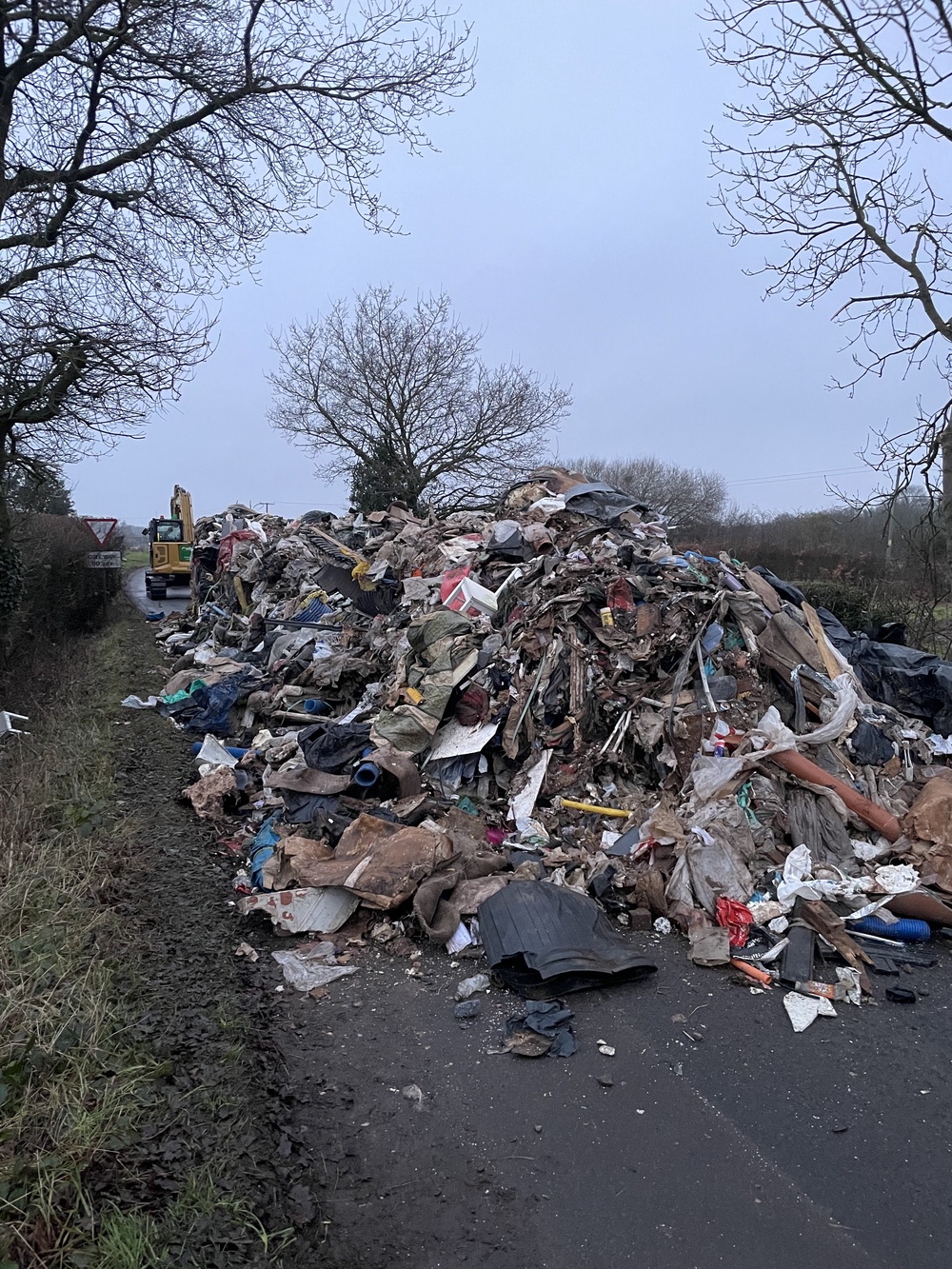 File photo of the ten-ft-high pile of waste from Watery Lane, on the outskirts of Lichfield in Staffordshire (PA)