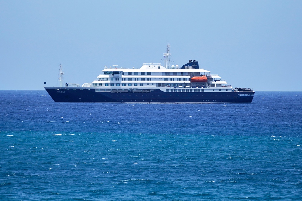 The MV Hondius cruise ship is anchored at a port in Praia, Cape Verde, May 4, 2026. (AP Photo/Arilson Almeida, File) (Copyright 2026 The Associated Press. All rights reserved)