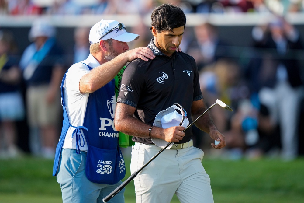 Aaron Rai shot a brilliant final round 65 to win his first major title (AP Photo/Frank Franklin II) (AP)