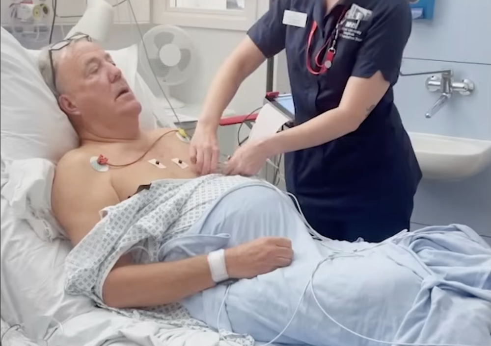 Jeremy Clarkson in hospital while recovering from heart surgery (Prime Video)
