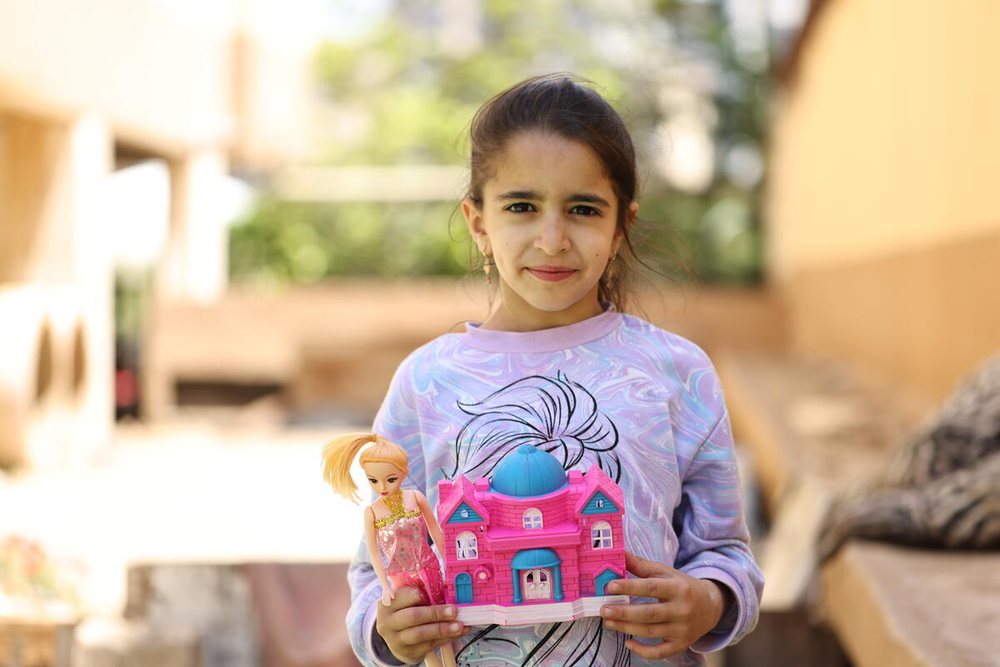 Sama, eight, says she misses her school and teachers after being displaced from southern Lebanon (Save the Children)