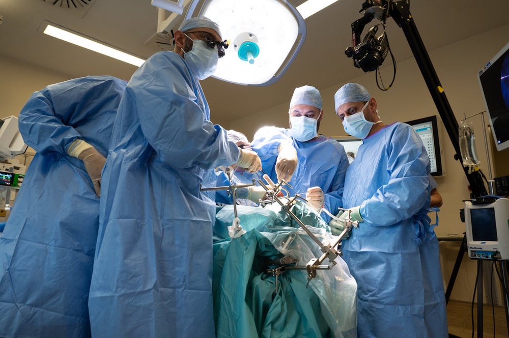 Surgeons at Leeds Teaching Hospitals NHS Trust performed a keyhole brain aneurysm operation though the eye socket (Leeds Teaching Hospitals NHS/PA Wire)