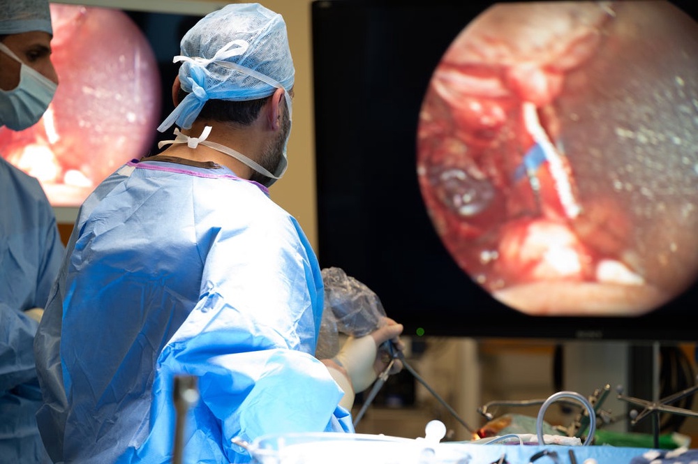 Experts at the hospital also 3D-printed custom-made retractors to protect the eye during the procedure (Leeds Teaching Hospitals NHS/PA Wire)