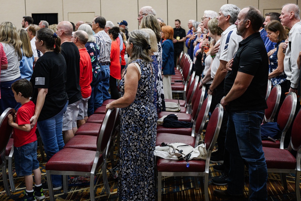 A crowd gathered to hear the defense secretary  a day before Kentucky’s primary vote (Getty)