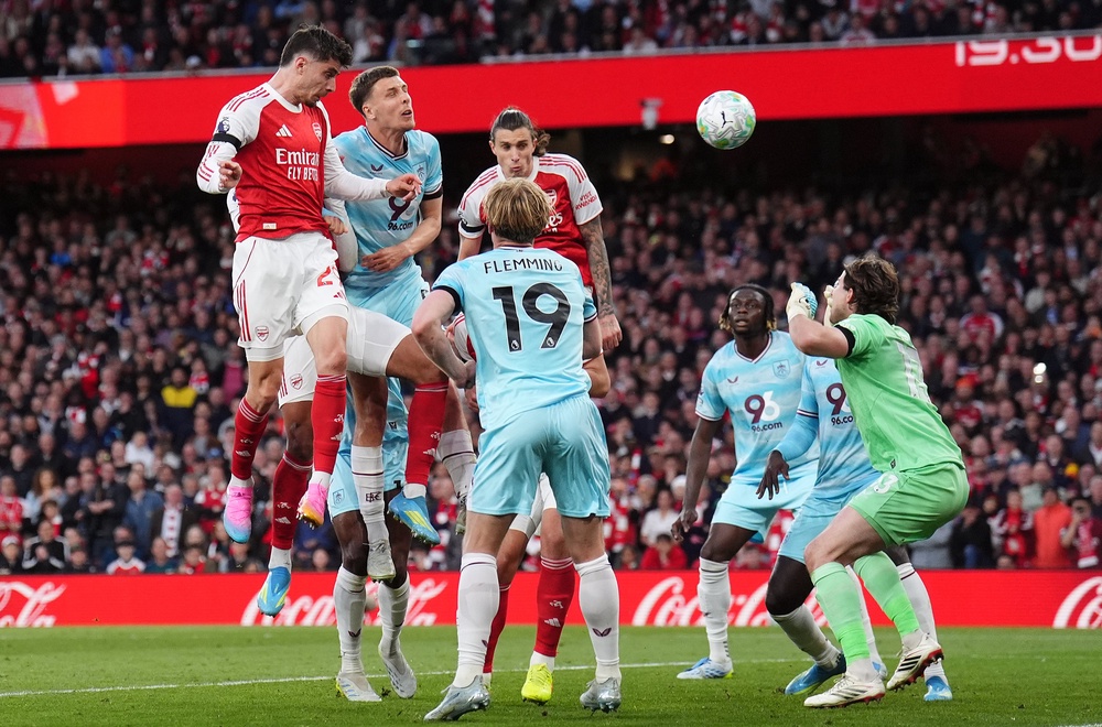 Kai Havertz, left, scored the only goal of the game against Burnley (John Walton/PA) (PA Wire)
