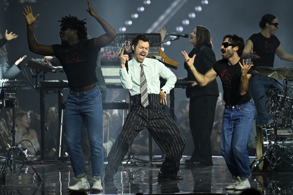 Harry Styles performs during the Brit Awards (Doug Peters/PA) (PA Wire)