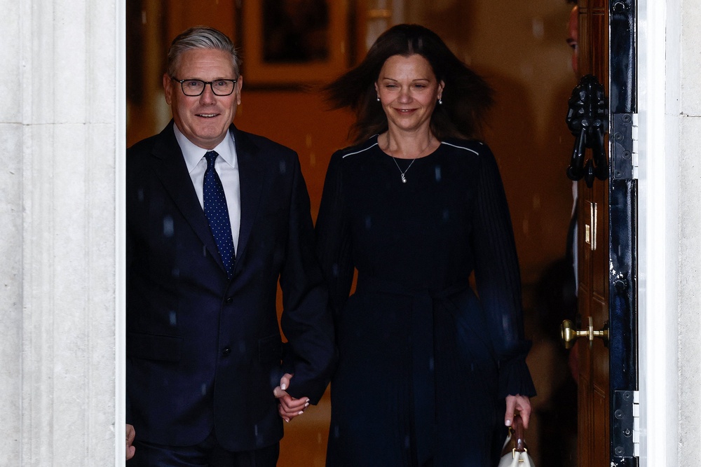 Starmer and his wife, Victoria, pictured before heading to the state opening of parliament last Wednesday (AFP/Getty)