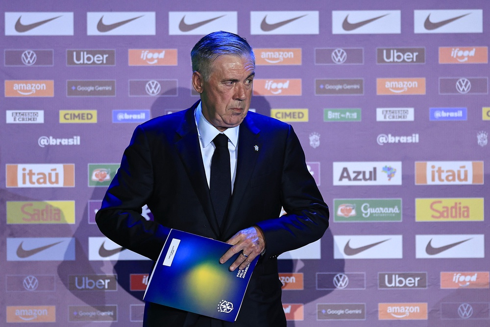 Carlo Ancelotti included Neymar in his World Cup squad, but the Brazilian forward is struggling with a calf injury (Getty)