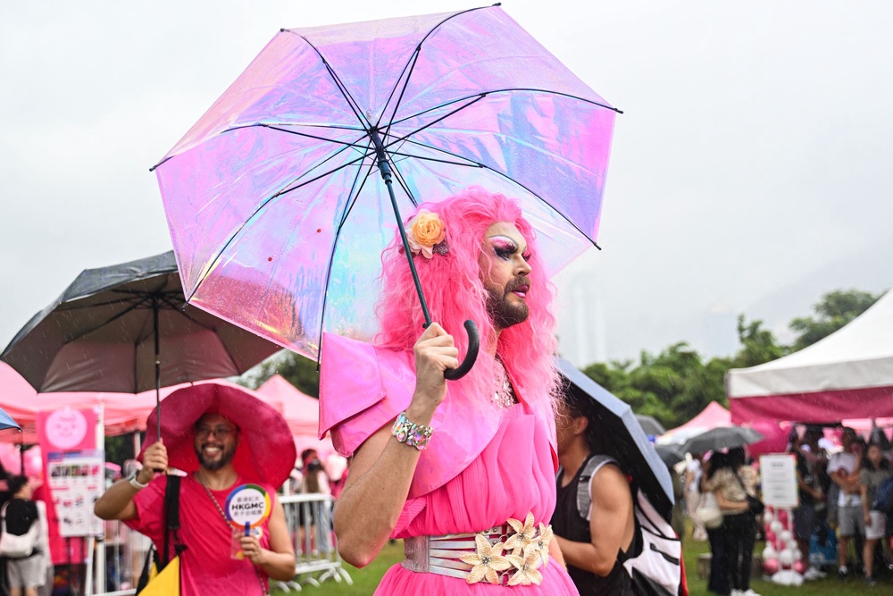 The 2024 edition of the Pink Dot carnival saw more than 13,000 visitors (AFP/Getty)