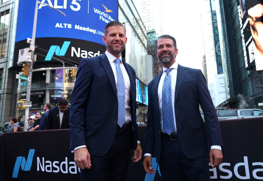 Trump Mobile is another family venture co-founded by the president’s sons, Donald Trump Jr. and Eric Trump, whose photo is prominent on the company’s website (AFP via Getty Images)