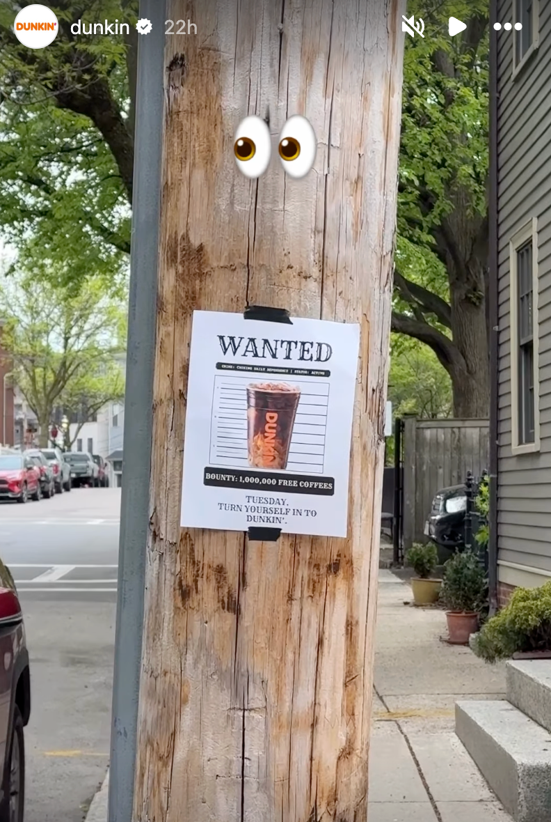 One million customers can get the free coffee when they enter a promo code in Dunkin’s app today (@dunkin / Instagram)