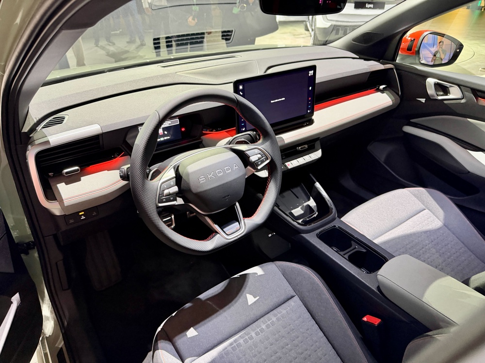 The Epiq's interior features a 13-inch central touchscreen and a 5.3-inch driver display (Steve Fowler / The Independent)