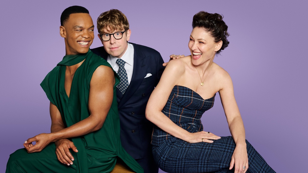 The launch show will feature an extravagant opening number with the new hosts Johannes Radebe (right), Josh Widdicombe (middle) and Emma Willis (BBC)