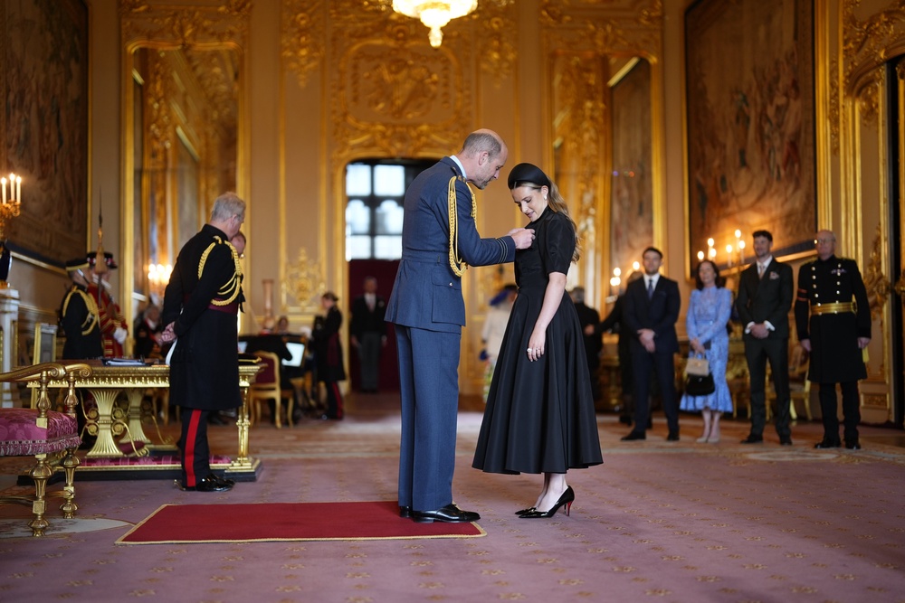 The midfielder was made an MBE in a ceremony at Windsor Castle hosted by the Prince of Wales (Jordan Pettitt/PA) (PA Wire)