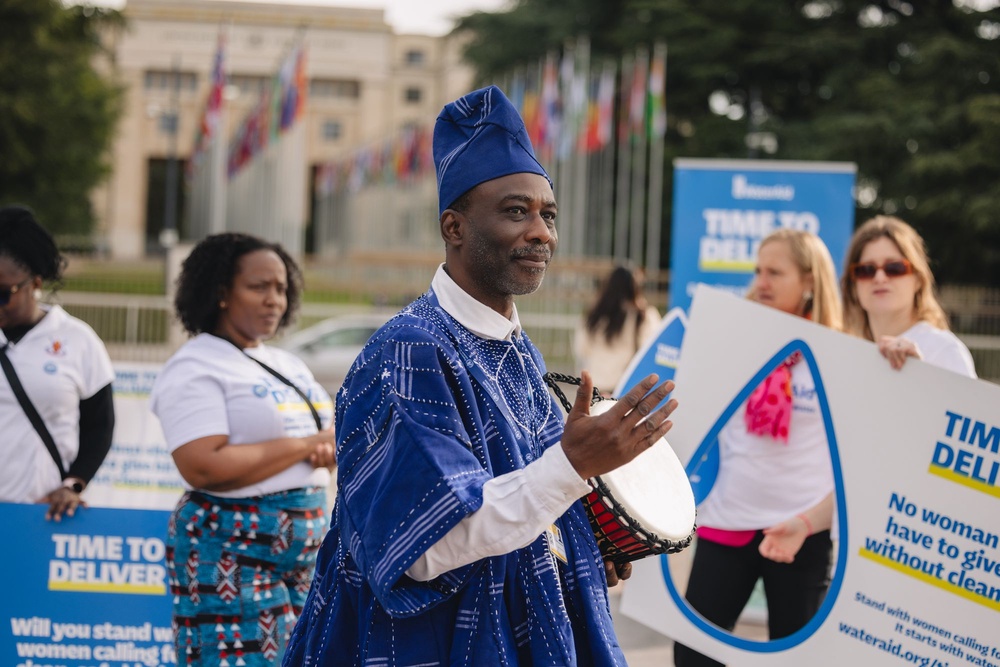 The protest in Geneva on Tuesday (Andrea DiCenzo/WaterAid)