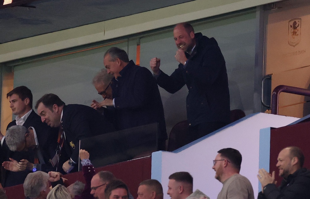 William celebrates Aston Villa's first goal during the Europa League semi-final against Nottingham Forest (Getty)