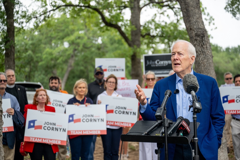 John Cornyn is running in the most expensive Senate race of the cycle as he tries to protect his seat from a Democratic challenge while also fending off a Republican rival (Getty)