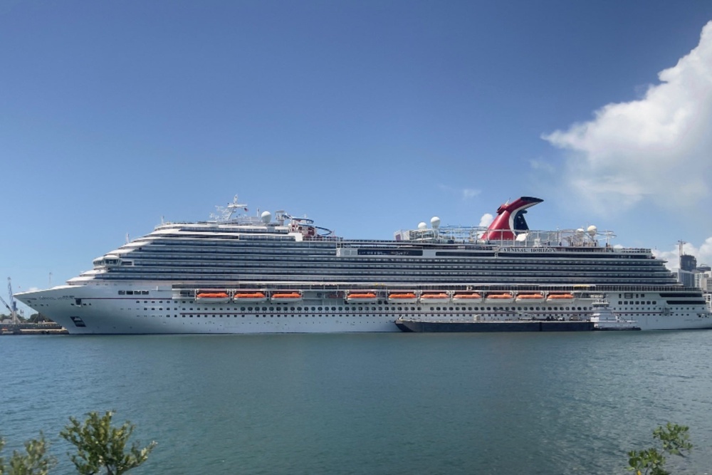Anna Kepner, 18, was found dead on Carnival Cruise Line’s Horizon ship last November and her 16-year-old stepbrother has been charged with her murder (AFP via Getty Images)