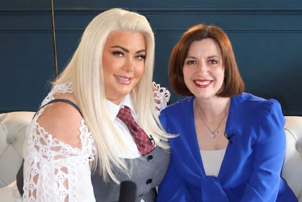 Gemma Collins, left, with Education Secretary Bridget Phillipson (Department for Education/PA)