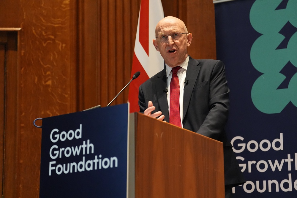 Defence Secretary John Healey delivers a speech at an event hosted by the Good Growth Foundation in London (Lucy North/PA) (PA Wire)