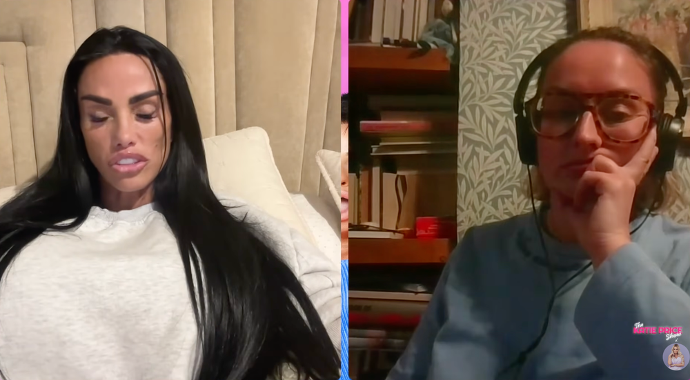 Katie Price and her sister on their podcast on Thursday (YouTube: The Katie Price Show)