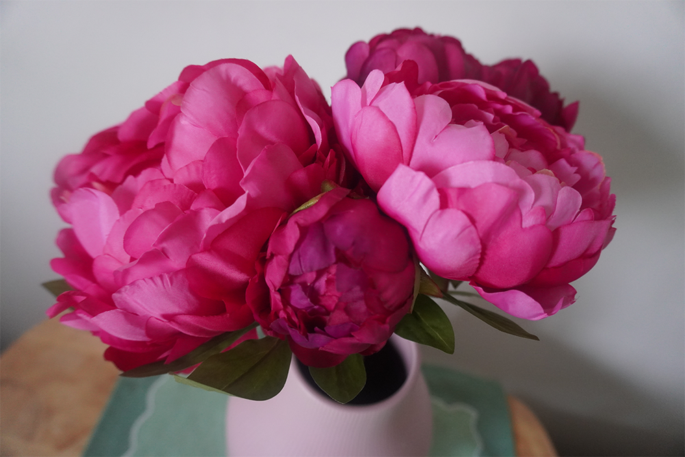 These faux peonies look spectacular in a range of vases (Eve Smallman/The Independent)