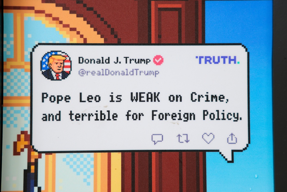 Players navigate a digital White House as the president, engaging in satirical battles against figures ranging from Iranian schoolgirls to the pope while trying to reopen the Strait of Hormuz (Getty)
