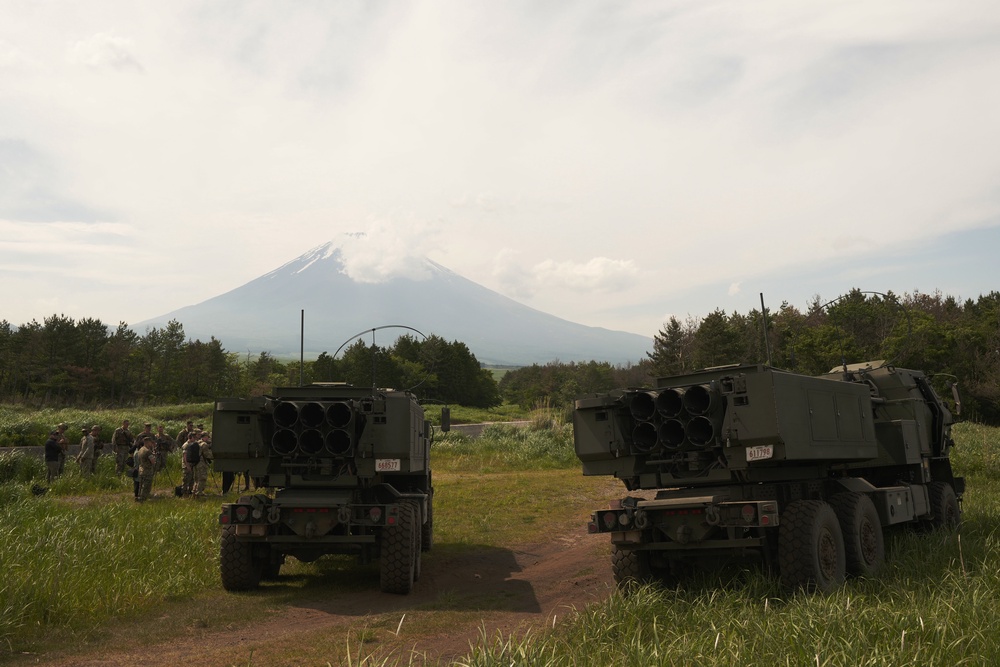 Equipment at the live-fire training at Camp Fuji, in Gotemba, southwest of Tokyo (AP)