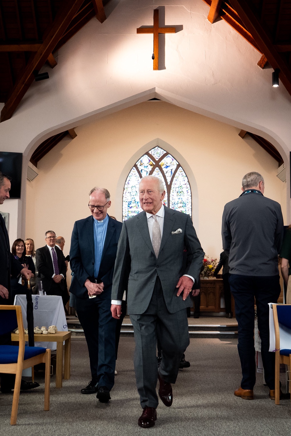 Charles in Donard Methodist Church (Aaron Chown/PA) (PA Wire)