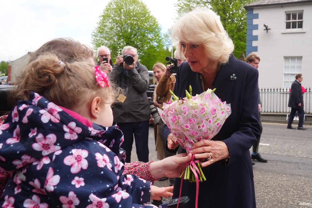 Camilla during a visit to the village of Hillsborough (Brian Lawless/PA) (PA Wire)