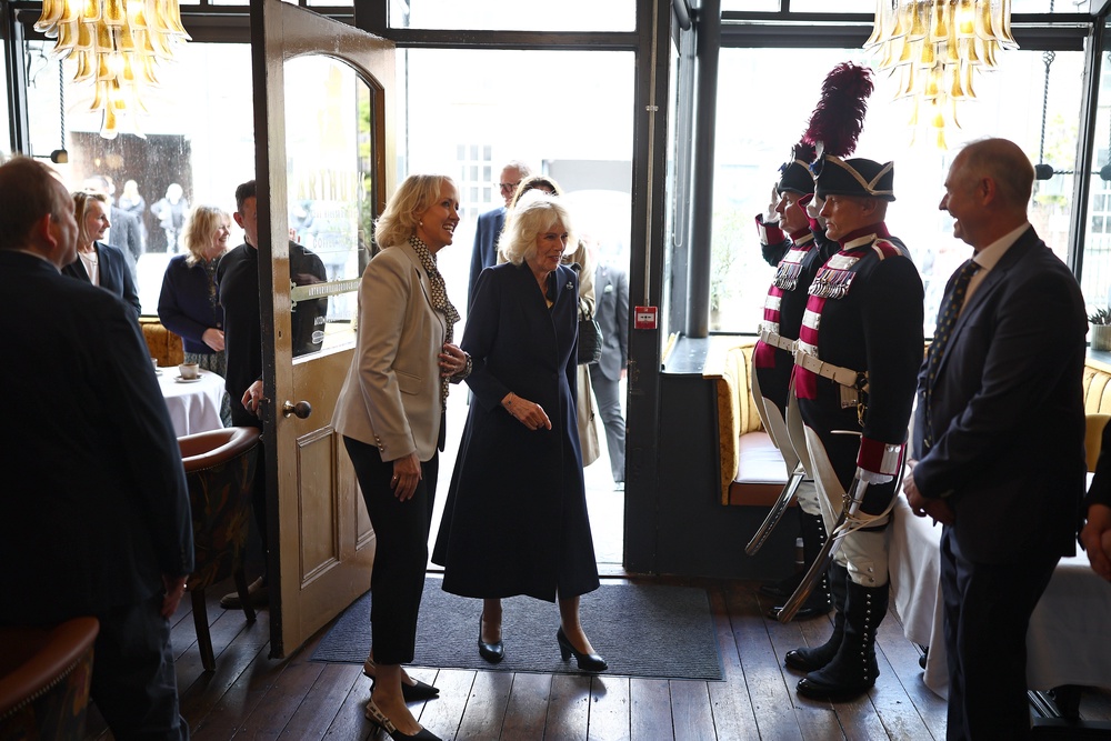 Camilla in Arthur’s Cafe (Henry Nicholls/PA) (PA Wire)