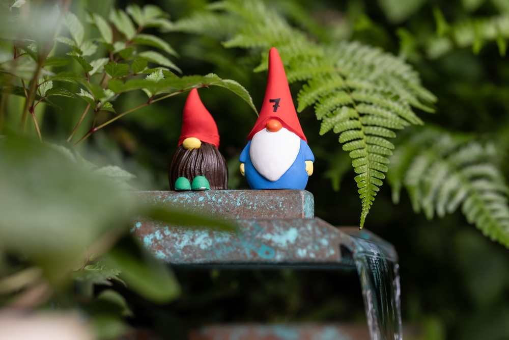 David Beckham’s gnomes at RHS Chelsea Flower Show (Oliver Dixon/RHS/PA)
