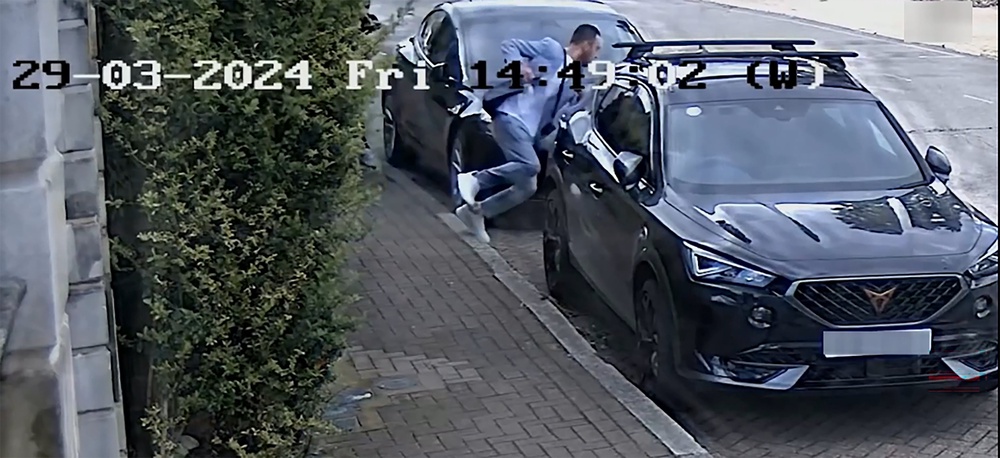 Romanian nationals Nandito Badea, 21, and George Stana, 25, have both pleaded not guilty to charges of wounding with intent to cause grievous bodily harm and wounding British-based Iranian journalist Pouria Zeraati on 29 March 2024 in Wimbledon, south-west London (PA)