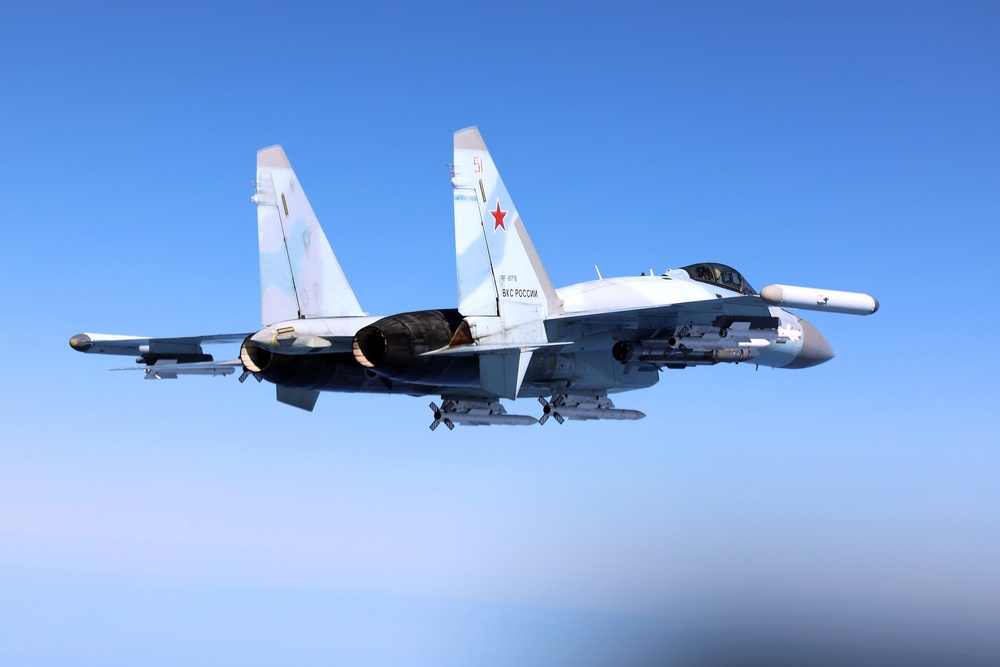 Image of a Russian Su-35 over the Black Sea in April 2026 (UK MOD Crown copyright)