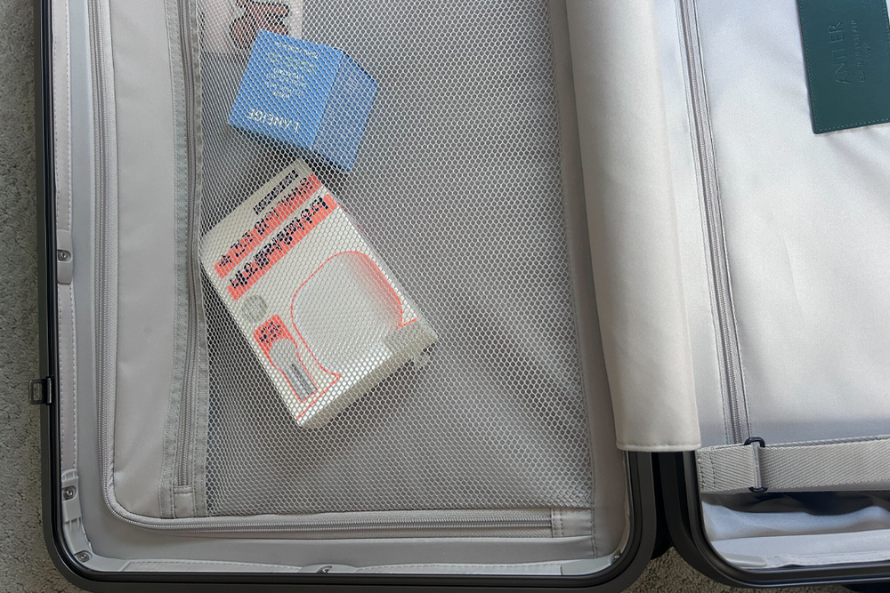 The zippable compartment boasts a sheer pocket (Hayley Spencer)