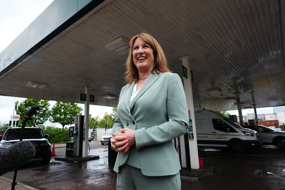 Rachel Reeves visited a filling station in Leeds as the Government announced it has scrapped a planned increase in fuel duty (Jacob King/PA) (PA Wire)