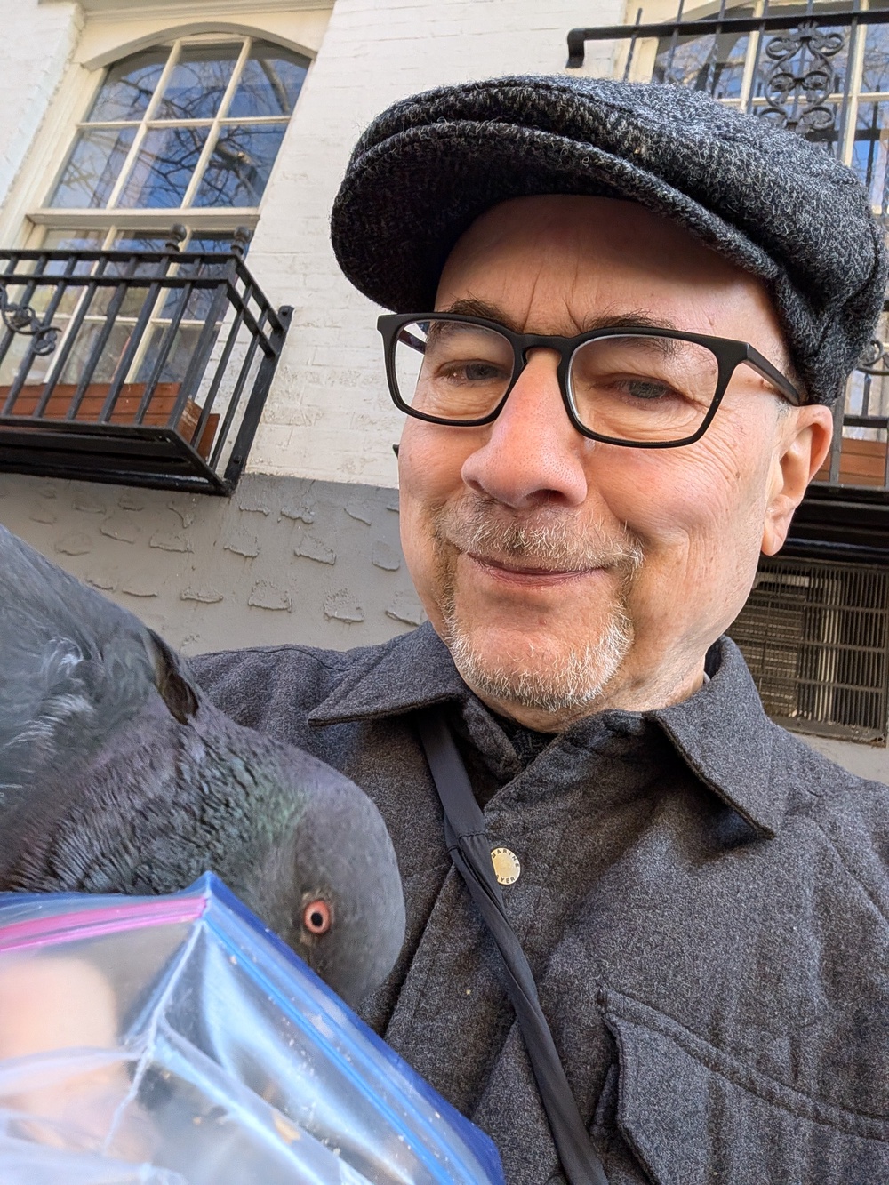 Newmark regularly feeds pigeons in New York and donates to pigeon rescues. ‘I love birds,’ he said. He also donates money to causes that support cybersecurity, journalism and military families (Craig Newmark)