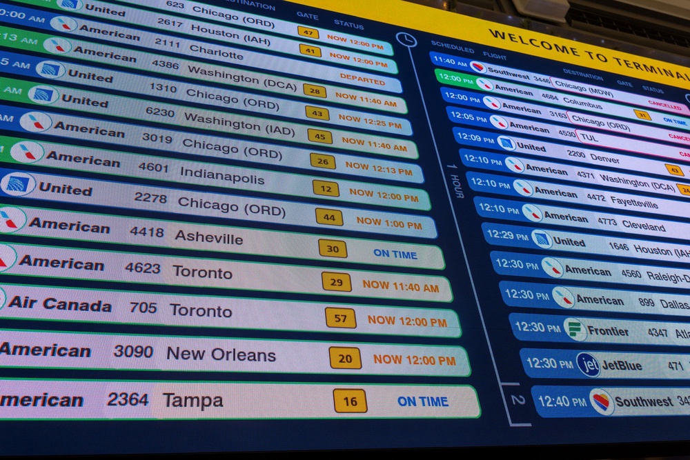 Flight disruptions were worsened by thunderstorms in the New York City area (Getty Images)
