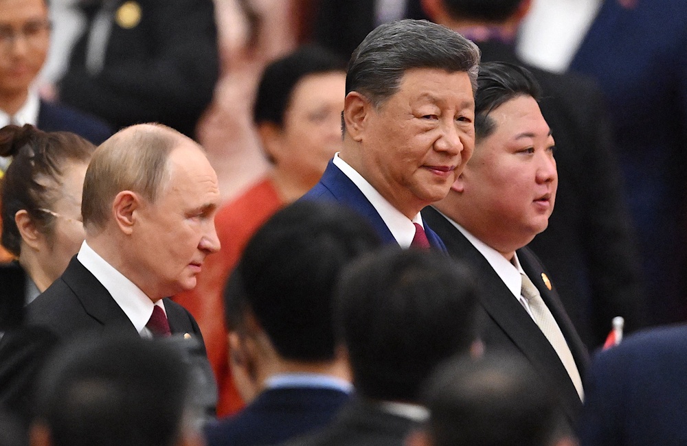 Putin, Xi and Kim in one frame as they take part in military parade in Beijing in 2025 (AFP/Getty)