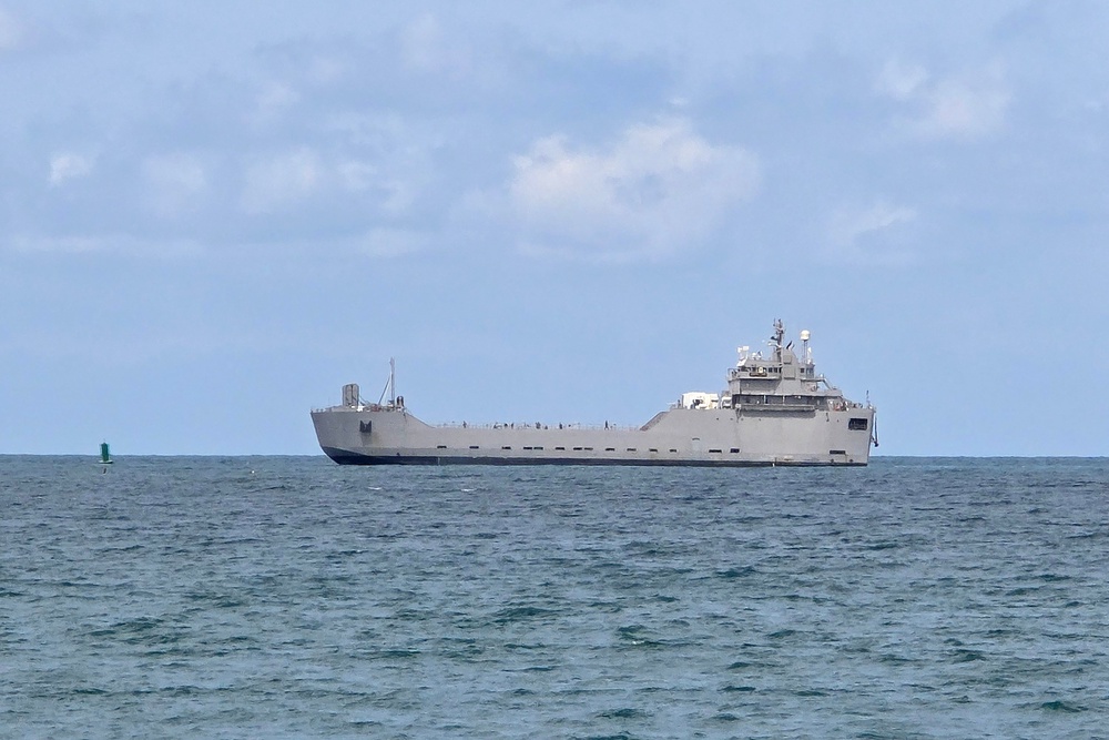An Israeli naval vessel motors towards the port of Ashdod after Israeli forces intercepted the Gaza-bound Global Sumud Flotilla (AFP/Getty)