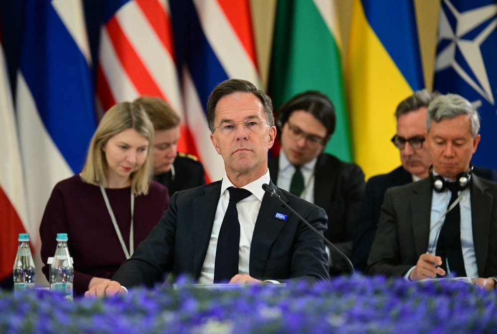 Nato secretary general Mark Rutte looks on at the Cotroceni Palace in Bucharest (AFP/Getty)